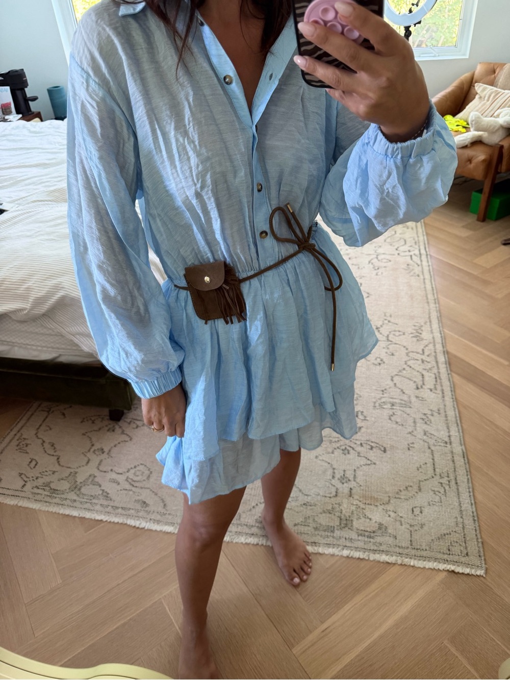 Zara ROBE COURTE CEINTURE POCHE